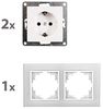 Steckdosen Set McPower Flair ''Beginner 2S-Style Profi'' weiß + Glasrahmen Bild 2
