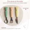 Sophie la Girafe – Set mit 3 pastellfarbenen Silikonbestecken Bild 2