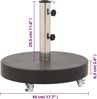 vidaXL Sonnenschirmständer mit 4 Rollen Schirmständer Sonnenschirm Schirm Ständer Schirmhalter Granitständer Granit 30kg Rund Schwarz Bild 3