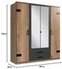 Kleiderschrank CORK Plankeneiche graphit industrial 180 cm Bild 3