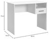 Modern Study Desk, White, 90 x 75 x 52 cm | 100% Melamine Coated Particle Board, 16 mm Thickness | Stylish & Functional for Home Office & Study Bild 2
