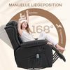 HOMCOM Massagesessel Elektrisch Fernsehsessel mit Liegefunktion, Heizfunktion (Ruhesessel, 1-St, Relaxsessel), mit Federsystem, Fernbedienung und Seitentasche, Schwarz Bild 5