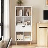 EUGAD Bücherregal Bücherschrank Raumteiler Aktenregal Aufbewahrungsregal Standregal mit Schublade mit Fußbeinen aus MDF, 6 Fächer, Weiß, 50 x 121 x 24 cm 0012SHG Bild 5