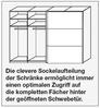 WIEMANN Korfu Kleiderschrank, Schwebetürenschrank, Schlafzimmerschrank, mit Schiebetüren, Breite 250 cm, mit Spiegel rechts, Holz, Bianco Eiche, B/H/T 250 x 217 x 67 cm Bild 3
