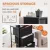 DUMOS Kommode mit Schubladen - Kommoden & Sideboards für Schlafzimmer Geeignet, Komodenschrank mit 4 Schubladen, Stoffkommode mit Stabilem Stahlrahmen, Ideal für Schlafzimmer, Wohnzimmer (Schwarz) Bild 3