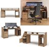Gaming-Tisch Joel Goldkraft Eiche 179.8 x 65.5 cm mit 1 Schublade und 1 Tür Vicco Bild 4