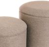 Set mit 2 Hockern aus Stoff und MDF in Beige Bild 5