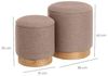 Set mit 2 Hockern aus Stoff und MDF in Beige Bild 2