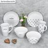 MamboCat Frühstücksteller MamboCat 6er Set Cupid Kuchenteller Ø18,5cm Herz Streifen schwarz-weiß Bild 5