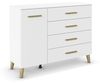 rauch Aditio Box, Kommode, 1-türig, 4 Schubkästen, Massivholz-Fuß, mit Softclose-Funktion, Farbe Weiß, BxHxT 120x92x44cm