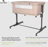 Lorelli Beistellbett Milano 2in1 ab Geburt Matratze höhenverstellbar Moskitonetz beige Bild 3