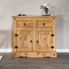 Anrichte Salsa Kommode Sideboard Mexiko Möbel Kiefer massiv gebeizt, gewachst mit 2 Schubladen und 2 Türen Bild 3