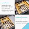 Intirilife Besteckkasten (1 St, 1x Besteckkasten), Schubladen Besteckkasten Organizer aus Bambus 8 Fächer ausziehbar Bild 5