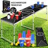 KESSER® Beer Pong Tisch Set mit Kartenspiel, 100 Becher & 6 Bälle, höhenverstellbar / klappbar, Aluminium schwarz, 61 x 244 x 76 cm Bild 4