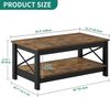 YITAHOME Couchtisch, Wohnzimmertisch, 2-stöckiger Dicker Holz Rechteckiger Couchtisch, X-Form Metal Side Support, Stabil 100 x 55,3 x 45 cm Bild 2