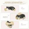 PawHut Katzen-Kletterwand für Wandmontage, Katzenstufen, Kratzbaum, Beige, 5-teiliges Katzentreppe mit 2 Kratzstämmen Bild 4