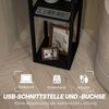 HOMCOM Stehlampe moderne Stehleuchte mit USB-Anschluss, Fußschalter, Ablagen, ohne Leuchtmittel, für Wohnzimmer, Schlafzimmer, Schwarz+Weiß Bild 3