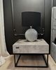'Nasva' Tischlampe Silber / Schwarz Keramik 51 cm Stoffschirm Schwarz Kugelfuß Kabel mit Schalter Modern Glamourös Bild 2
