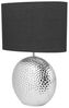 'Nasva' Tischlampe Silber / Schwarz Keramik 51 cm Stoffschirm Schwarz Kugelfuß Kabel mit Schalter Modern Glamourös Bild 4