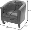 Sessel Newport T810, Loungesessel Clubsessel Chesterfield, Kunstleder ~ weiß Bild 3