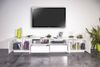 Dmora - TV-Schrank Orazio, niedriges Wohnzimmer-Sideboard, Fernsehständer-Basis, 100% Made in Italy, 260 x 41 x 46 cm, glänzendes Weiß, Bild 5