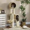 PawHut Kratzbaum Katzenbaum mit Katzenhaus, Katzenkratzbaum, Plüsch, Beige, 60B x 60T x 150H cm Bild 2
