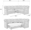 Cavadore Ecksofa Bansa mit Federkern / Polstercouch im klassischen Design / inkl. Bettfunktion / 265 x 94 x 215 / Mikrofaser Creme Bild 3