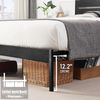 VECELO Bettgestell 90x200 cm, Metallbett mit Dick Holzkopfteil und Lattenrost, Doppelbett mit Stauraum unter dem Bett, perfekt für Schlafzimmer, Schwarz Bild 4