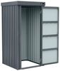 AXI Hector Premium Gartenschrank aus verzinktem Stahl - 1300 Liter Geräteschrank / Geräteschuppen aus Metall für den Garten mit Schrägdach & Schloss | Grau | Metall | 98 cm Bild 2