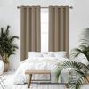 Deconovo Blickdichte Gardinen Ösenvorhang gegen Kälte Blickdicht Vorhang Verdunkelung, 260x140 cm(HöhexBreite), Taupe, 2er Set Bild 3