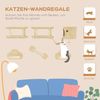 PawHut Katzen-Kletterwand mit Kratzstamm, Sprungplattformen, Leiter, Haus, Katzen-Wandgerüst, für Katzen bis 5 kg, Plüsch, Beige Bild 3