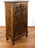 livasia Kommode Asiatischer Massivholz Schrank 55x35x100cm mit Rosenschnitzerei Bild 2