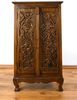 livasia Kommode Asiatischer Massivholz Schrank 55x35x100cm mit Rosenschnitzerei Bild 5
