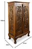 livasia Kommode Asiatischer Massivholz Schrank 55x35x100cm mit Rosenschnitzerei Bild 3