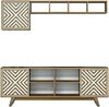 Dmora TV-Schrank Nair 160 x 35 x 56,2 cm Braun 6 Böden 4 Fächer Bild 2
