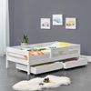 en.casa Kinderbett aus Kiefernholz mit Rausfallschutz, Schubladen und Lattenrost, 90x200 cm, weiß Bild 3