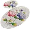 Badematten Set 2-teilig rosa lila Blumen Bild 1