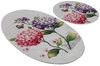 Badematten Set 2-teilig rosa lila Blumen Bild 4