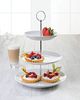 Home4You Etagere Servier-Ständer, Höhe 37 cm, 3 Etagen, weiß, Porzellan, (1-tlg), Ø 26 cm, für Obst, Süßigkeiten, Kuchen, Desserts Bild 2