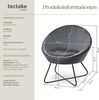 tectake Relaxsessel Cocktailsessel Centera, Belastbarkeit 120 kg, 83 x 73 x 82 cm, gepolstert, mit Bouclé- oder Samtbezug Bild 2