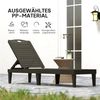 Outsunny Gartenliege mit 4-Fach höhenverstellbarer Rückenlehne, 2er Set Sonnenliege, 2 St, wetterfest Gartenliege, bis 120kg belastbar, für Pool, Strand, Schwarz Bild 5