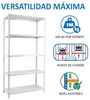 SimonRack Schwerlastregal, Lagerregal, 180 x 90 x 40 Metallregal, Kellerregal, Biegestelle 100 kg, 5 Fachböden, Weiss - Comfort Bild 5
