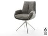 Drehstuhl Clea-Flex Bouclé Soft Schlamm Kreuzgestell breit Edelstahl 360° drehbar Wippfunktion Bild 2