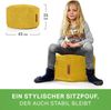 Green Bean Indoor Cord Sitzhocker Pouf Stay 45x25 cm mit EPS-Perlen Füllung - kuschelig weich waschbar - die ideale Ergänzung zum Sitzsack für Kinder & Erwachsene - Gelb Bild 2