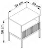 Vente-unique - OVILA Bedside table Holz, Platte BeigeBeige - B 39 cm x H 56,2 cm x L 53,6 cm Bild 3