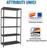 Simonrack Schwerlastregal, Lagerregal, 180 x 80 x 30 Metallregal, Kellerregal, Biegestelle 100 kg, 5 Fachböden, Antracite - Comfort Bild 5