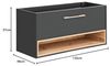 Vente-unique - YANGRA Waschbeckenmöbel Holz, Platte Grau - B 46 cm x H 57 cm x L 120 cm Bild 3