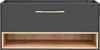 Vente-unique - YANGRA Waschbeckenmöbel Holz, Platte Grau - B 46 cm x H 57 cm x L 120 cm Bild 4