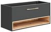 Vente-unique - YANGRA Waschbeckenmöbel Holz, Platte Grau - B 46 cm x H 57 cm x L 120 cm Bild 5