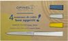 Opinel Bon Appetit Celeste Tafelmesser - rostfrei - 4 tlg - Stahl 12C27 - Buchenholzgriffe in weiß - blau - gelb - grau Bild 2